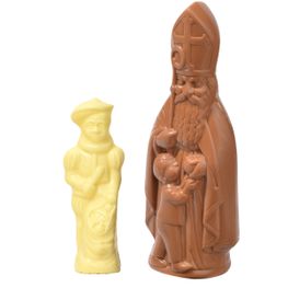 Chocolade Sinterklaas en witte Piet als Sinterklaasgeschenk